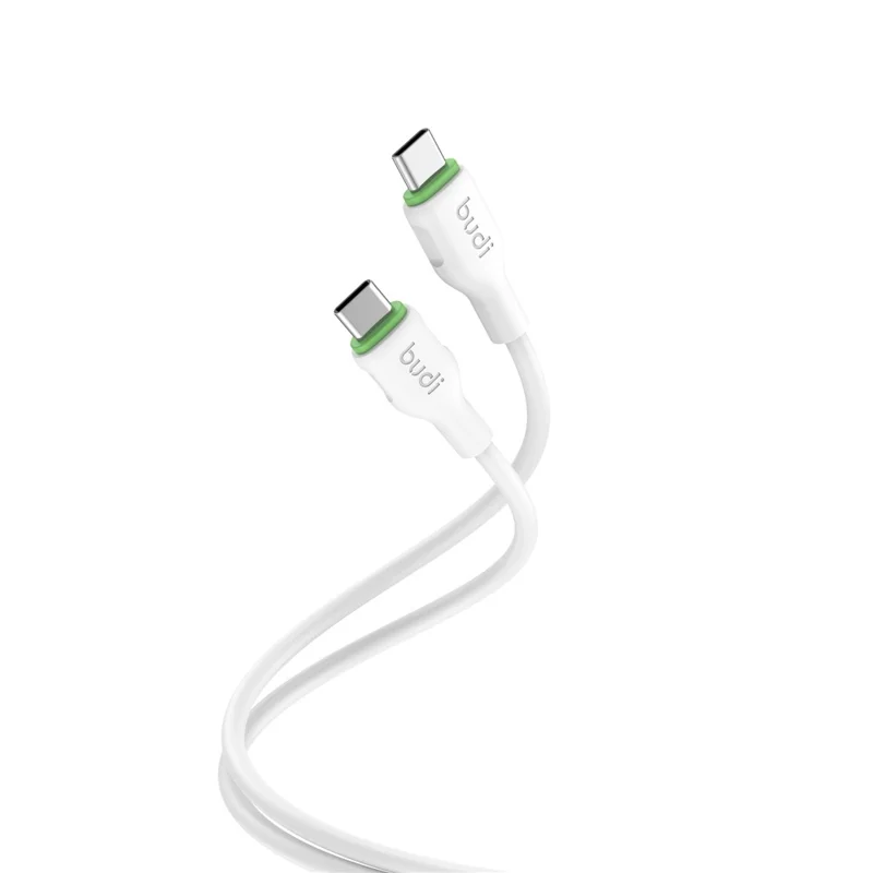 BUDI DC261TT21W 2,1 m 65 W Kabel szybkiego ładowania typu C Miękki przewód USB C do USB C