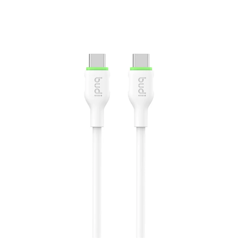 BUDI DC261TT12W 1.2m 65W Fast Charging Type C Cable Soft TPE USB C to USB C Data Cord