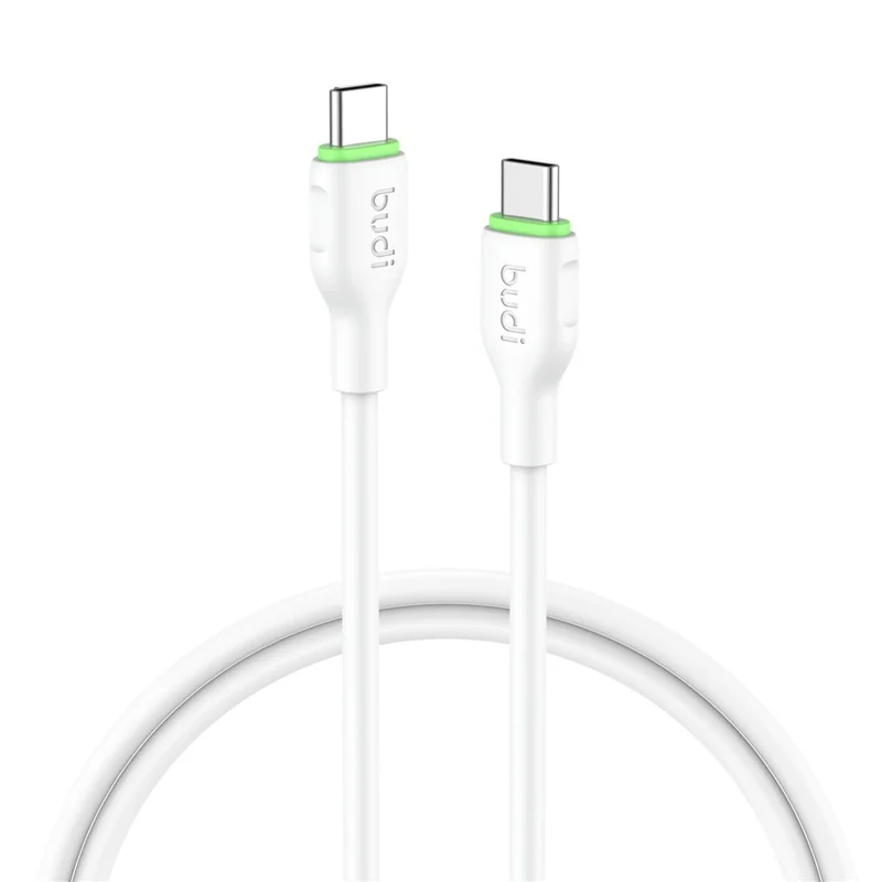 BUDI DC261TT12W 1.2m 65W Fast Charging Type C Cable Soft TPE USB C to USB C Data Cord