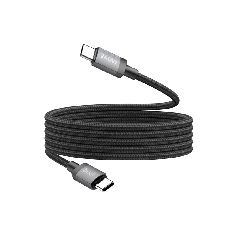 BUDI DC265TT15B 1.5m USB C to USB C PD 240W Fast Charging Magnetic Braided Data Cable