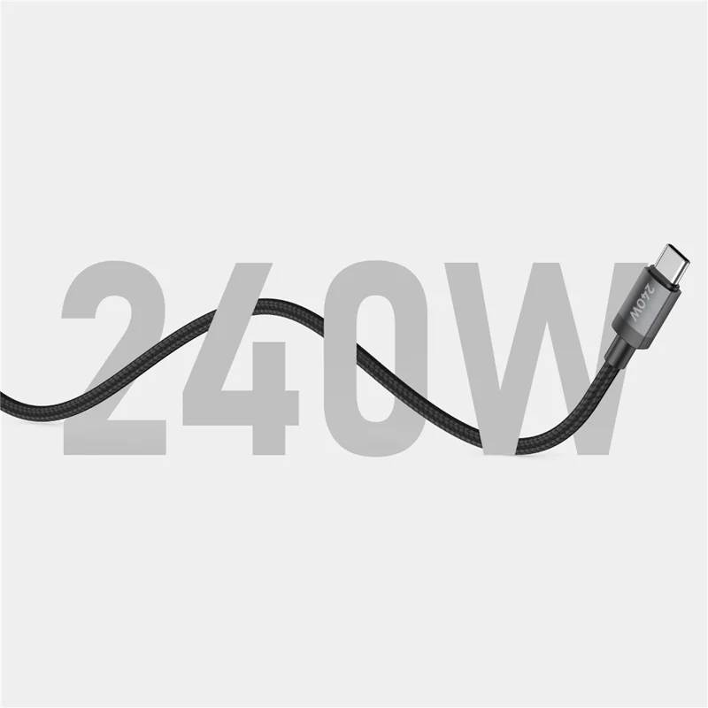 BUDI DC265TT15B 1.5m USB C to USB C PD 240W Fast Charging Magnetic Braided Data Cable