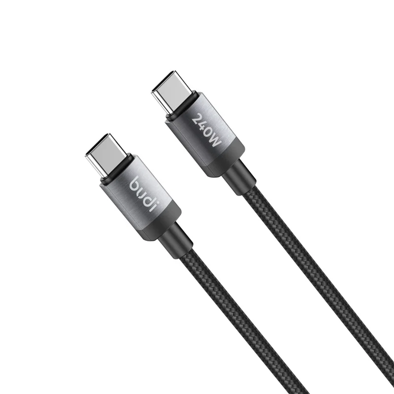 BUDI DC265TT15B 1.5m USB C to USB C PD 240W Fast Charging Magnetic Braided Data Cable