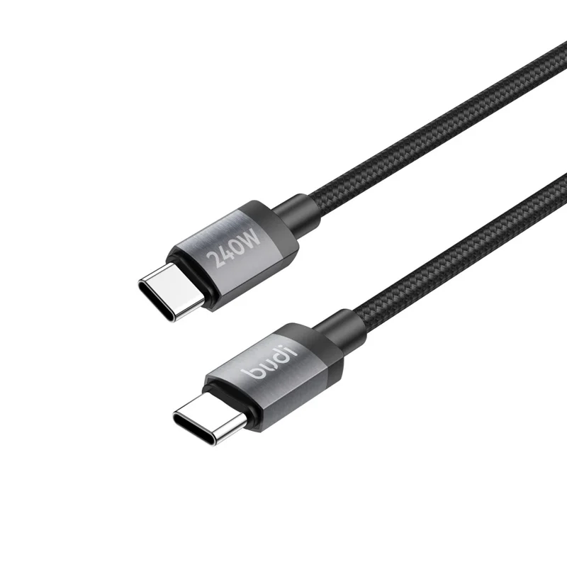 BUDI DC265TT15B 1.5m USB C to USB C PD 240W Fast Charging Magnetic Braided Data Cable