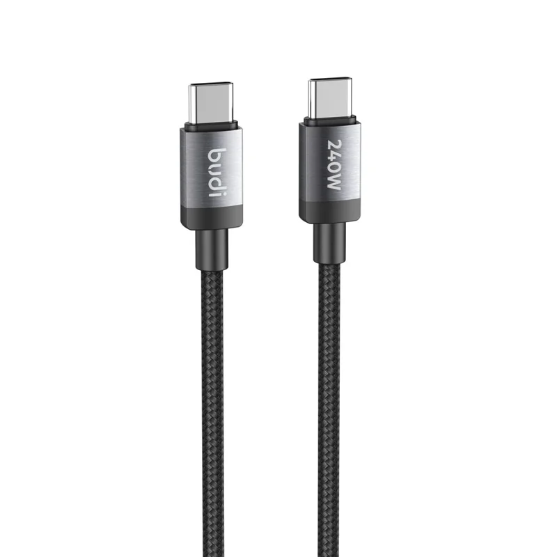 BUDI DC265TT15B 1.5m USB C to USB C PD 240W Fast Charging Magnetic Braided Data Cable