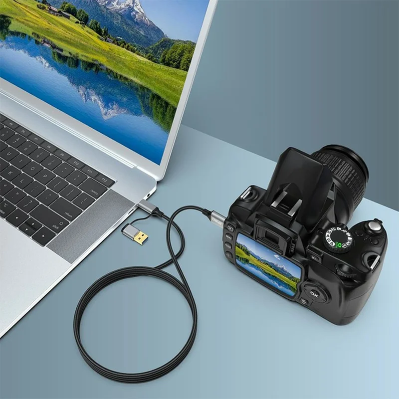 ENKAY HAT PRINCE 2 in 1 0.5m USB 3.0 A / Type-C to USB 3.0 Micro B Cable Camera Hard Drive Rapid Data Transfer