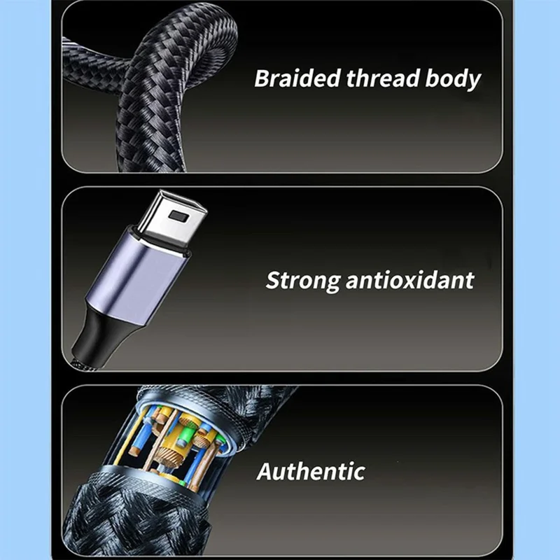 ENKAY HAT PRINCE 1m Straight Type-C to Mini USB 2.0 Charging Cord Support Sync Data Cable