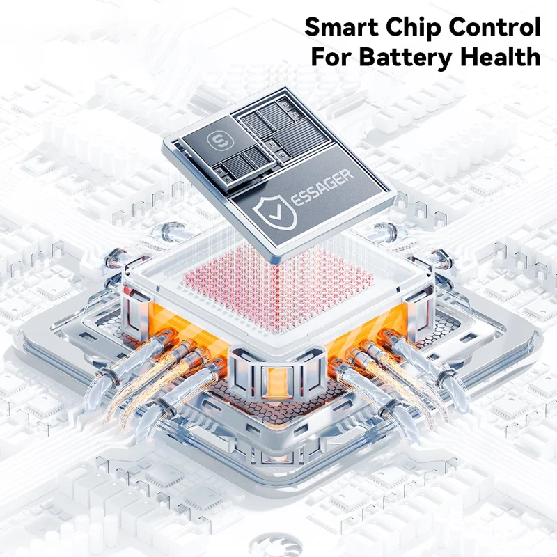 ESSAGER طولها 2 متر وقوة 240 واط، كابل شحن سريع من نوع C إلى نوع C، بكابل بيانات بشاشة رقمية شفافة - وردي