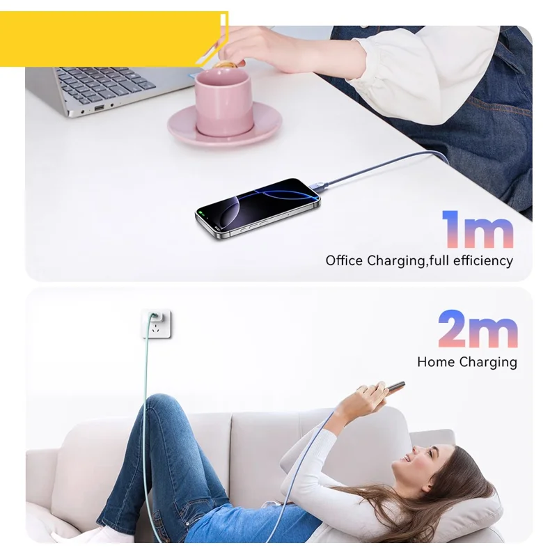 ESSAGER ES-X73 0.25m USB-C to USB-C Cable 60W Fast Charging Data Cable Smart Chip Control - Purple  /  Green