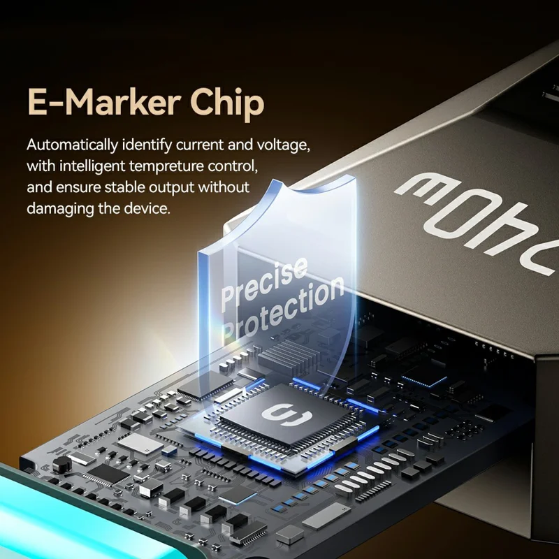 ESSAGER 1m 240W Fast Charging Wire USB C to USB C Stainless Steel Data Transfer Cable