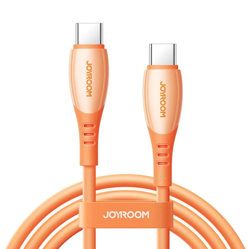 JOYROOM S-A59 1,2 m Type-C till Type-C kabel 60 W snabbladdning dataöverföring – Orange