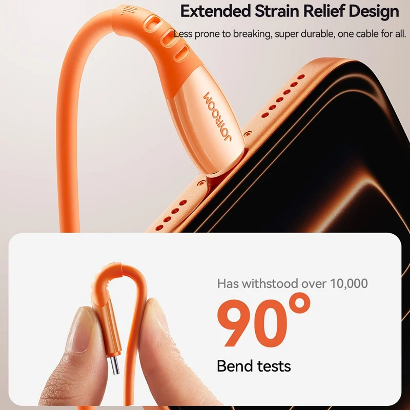 JOYROOM S-A59 1,2 m Type-C till Type-C kabel 60 W snabbladdning dataöverföring – Orange