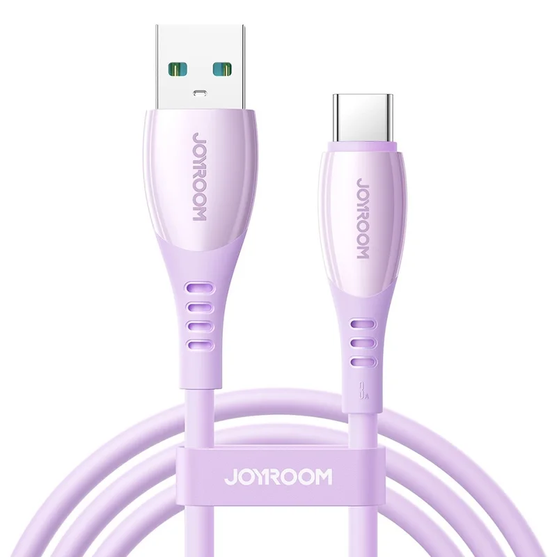 JOYROOM S-A59 Kleurrijke 1,2 meter USB-A naar Type-C kabel 3A snel opladen gegevensoverdracht TPE snoer - Paars