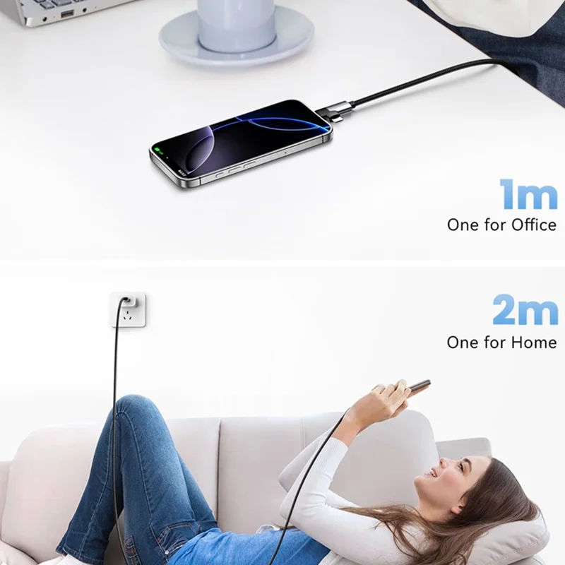 ESSAGER 0.25m C-C+M 65W Aluminum Alloy Data Cable Type-C to Type-C+M Fast Charging Cable - Grey