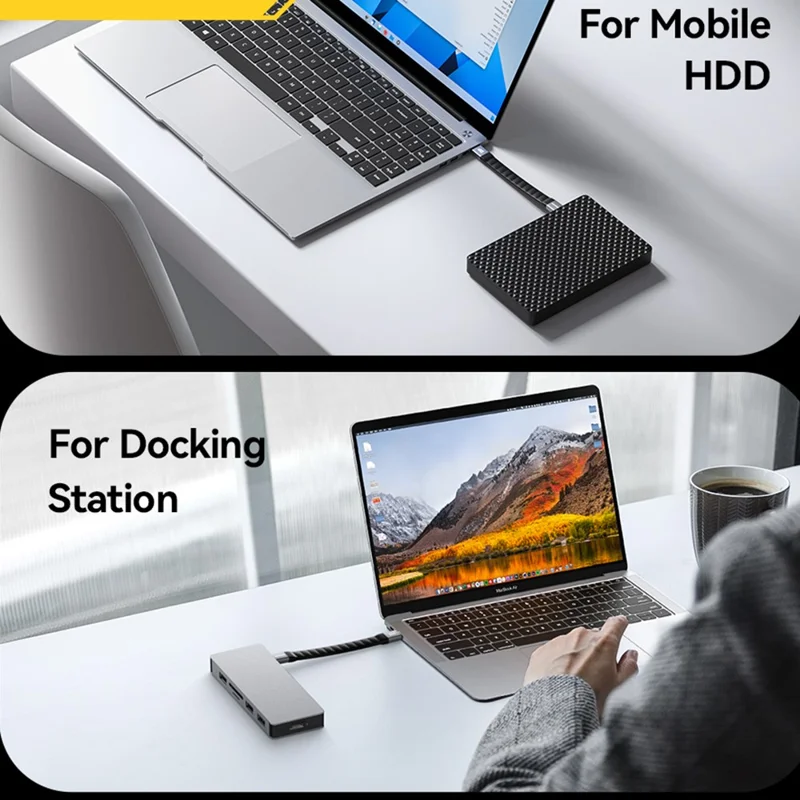 ESSAGER 0.125m 60W USB3.1 Full Function Data Cable Type-C to Type-C Charging Cord 40Gbps High Speed Transfer - Black