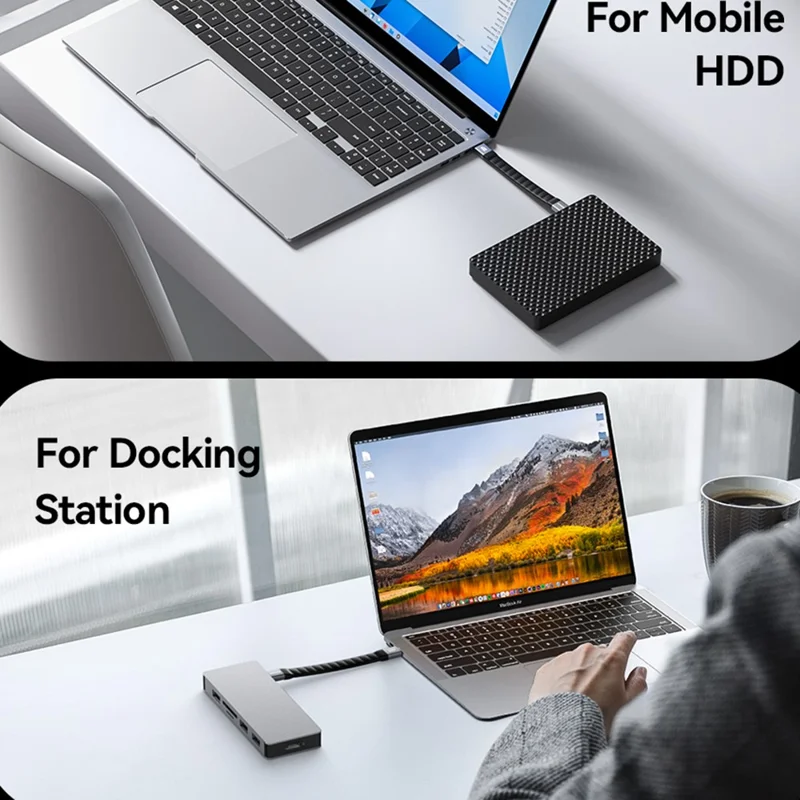 ESSAGER 0.125m 240W USB4.0 Full Function Data Cable Type-C to Type-C Charging Cord 40Gbps High Speed Transfer - Black