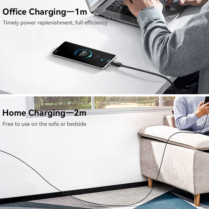 ESSAGER Smart Display USB-A to USB-C Cable 7A Fast Charging 100W Power Delivery Data Cable 1m