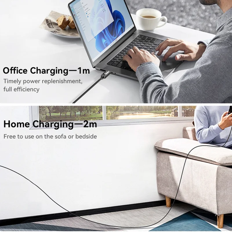 ESSAGER Type-C to Type-C Smart Display Cable 100W Power Delivery 480Mbps Data Transfer Cable 0.25m