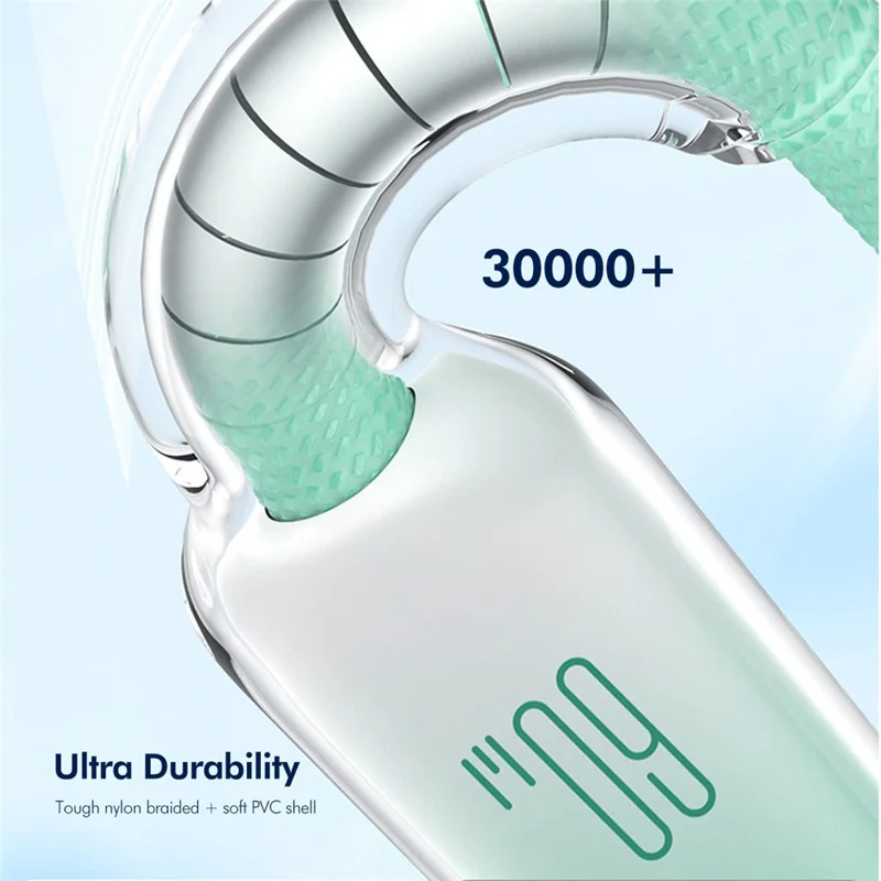 ENKAY HAT PRINCE 2m PD 60W Type-C to Type-C Cable Gradient Ice Clear Braided Transfer Cord for iPhone 17 / 16 / 15 Series / Android - Green