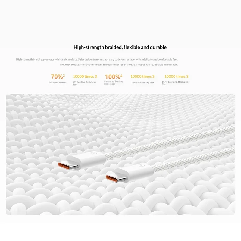 HUAWEI 1,8 m, 120 W, wysoka moc, 6 A, szybkie ładowanie, przewód danych typu C do typu C, pokryty tkaniną, do smartfona/tabletu/laptopa