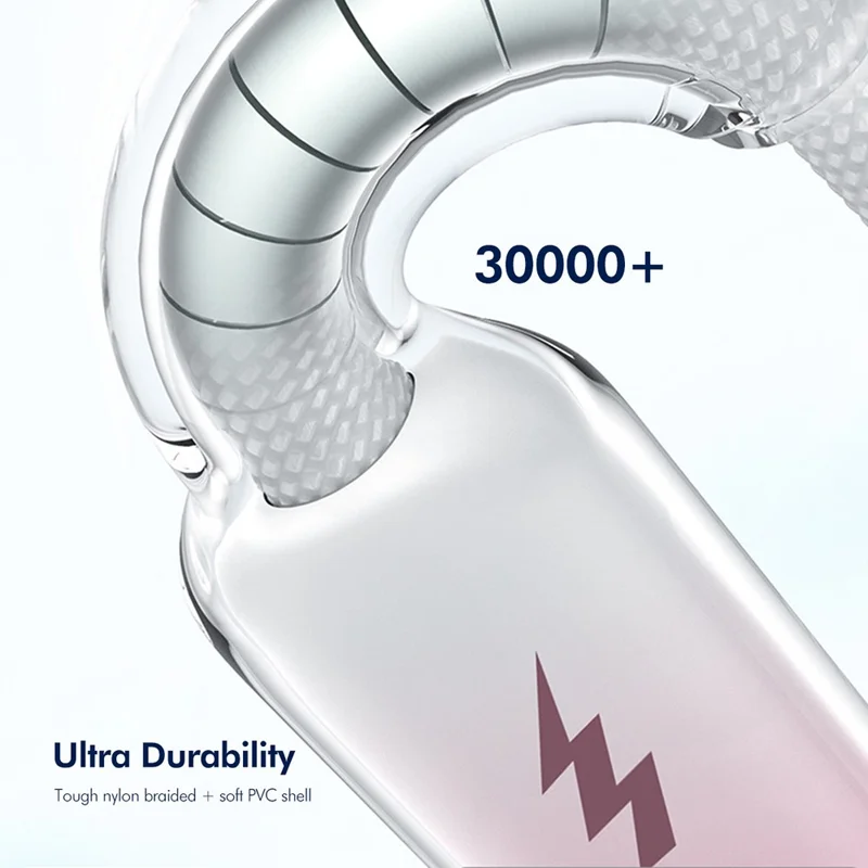 ENKAY HAT PRINCE 2m 60W USB to Type-C Cable Fast Data Transfer Charging Cord Gradient Ice-Transparent Braided - Pink