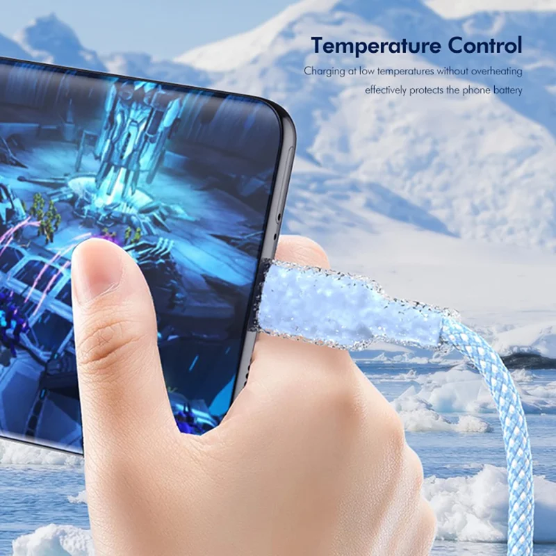 ENKAY HAT PRÍNCIPE 1m PD60W Cabo Tipo-C para Tipo-C Trançado em Nylon Carregamento Rápido Transferência de Dados para iPhone 17 / 16 / 15 Série - Azul