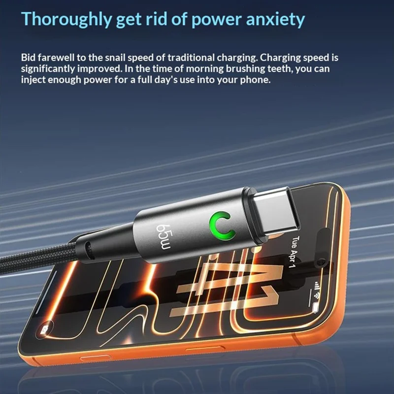 WEKOME WDC-127 Raython 3 Smart Power-Off USB-A till Type-C snabbladdningskabel 88W höghastighetsdatakabel