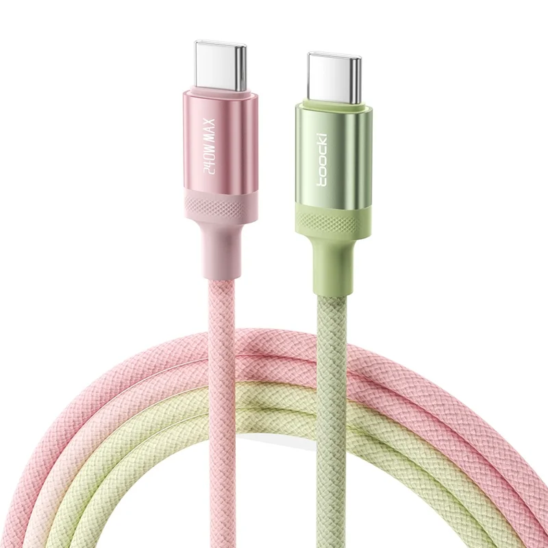 TOOCKI TX108C4 1 m PD 240 W Kabel szybkiego ładowania USB-C do USB-C Wbudowany czip E-Marker Kabel danych 480 Mbps do laptopa / tabletu / telefonu
