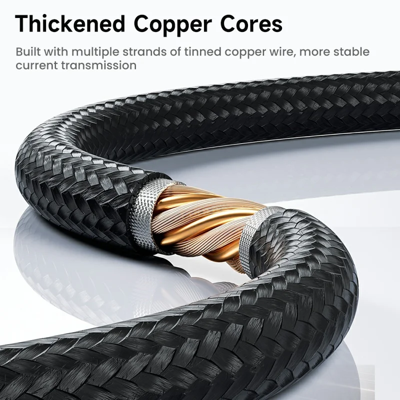 TOOCKI TX109C4 2m PD 240W USB-C to USB-C Ring Light Data Cable 480Mbps Fast Data Transfer Cable with E-Marker Chip for Laptop Phone - Black