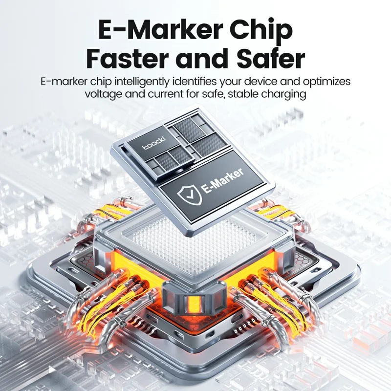 TOOCKI TX111C4 2m PD 240W OLED Digital Display Data Cable 480Mbps High-Speed Charging Cable with E-Marker Chip for Laptop Phone - Black