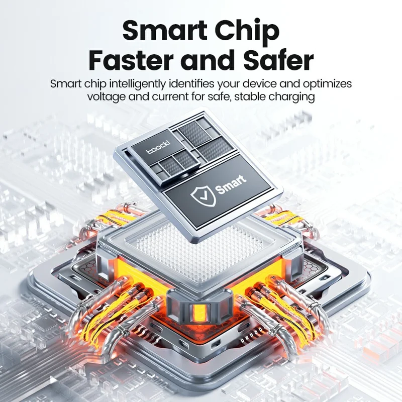 TOOCKI TX111A2 1 m PD 100 W, kabel danych USB-A do USB-C z cyfrowym wyświetlaczem OLED, kabel szybkiego ładowania z układem E-Marker do laptopa i telefonu – czarny