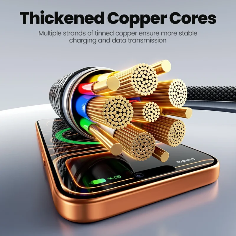 TOOCKI X118C2 1,2 m USB-A / USB-C naar USB-C / iP 480 Mbps gegevenskabel PD 100W snelladingskabel met E-Marker chip voor laptop telefoon - Zwart