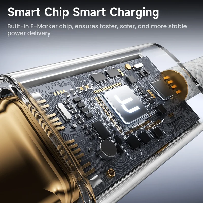 TOOCKI TX110A2 2m 100W Mini Zinc Alloy USB A to C Cable 480Mbps Data Transfer Cable with Smart Chip for Laptop Phone Tablet - White