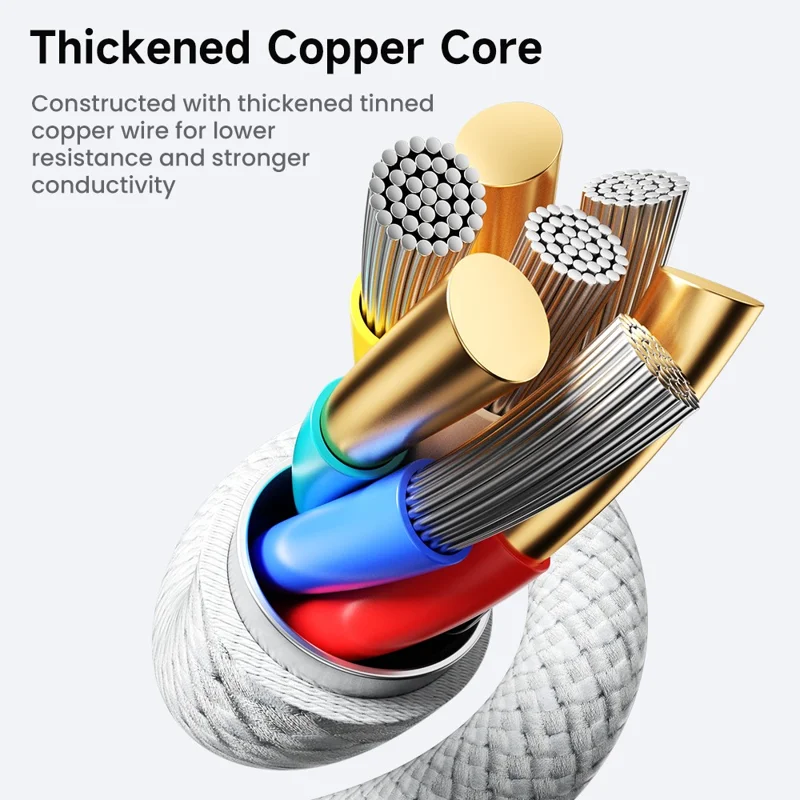 TOOCKI TX110A2 2m 100W Mini Zinc Alloy USB A to C Cable 480Mbps Data Transfer Cable with Smart Chip for Laptop Phone Tablet - White