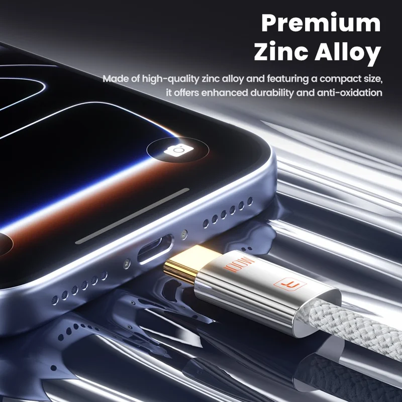 TOOCKI TX110C3 2 m 100 W Mini zinklegering USB-C naar USB-C kabel 480 Mbps gegevensoverdracht kabel met slimme chip - Wit