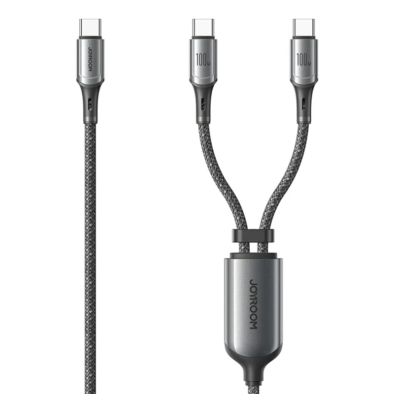 JOYROOM S-A57 1.5m Type-C to Dual Type-C 100W Fast Charging Data Cable for Laptops / Tablets / Smartphones