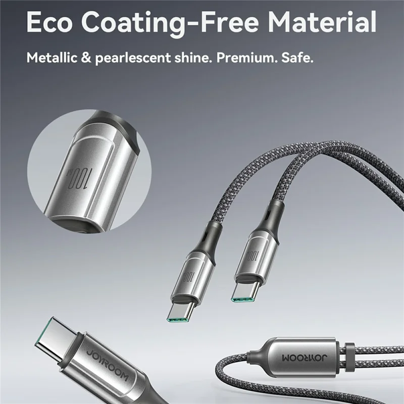 JOYROOM S-A57 1.5m Type-C to Dual Type-C 100W Fast Charging Data Cable for Laptops / Tablets / Smartphones