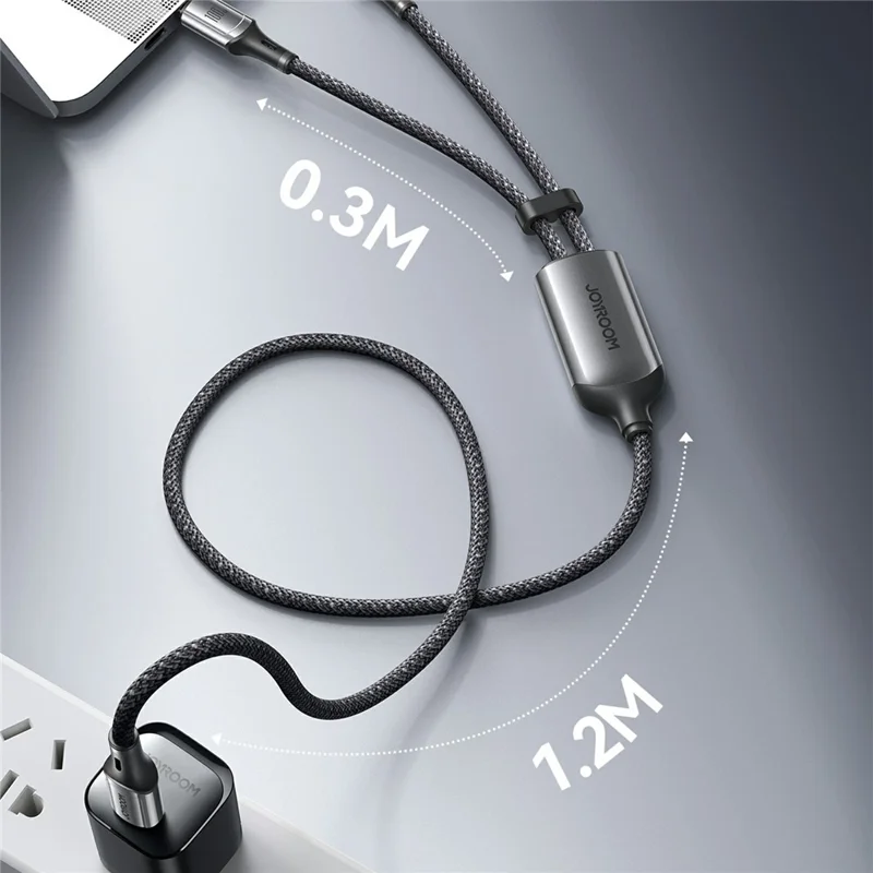 JOYROOM S-A57 1.5m Type-C to Dual Type-C 100W Fast Charging Data Cable for Laptops / Tablets / Smartphones