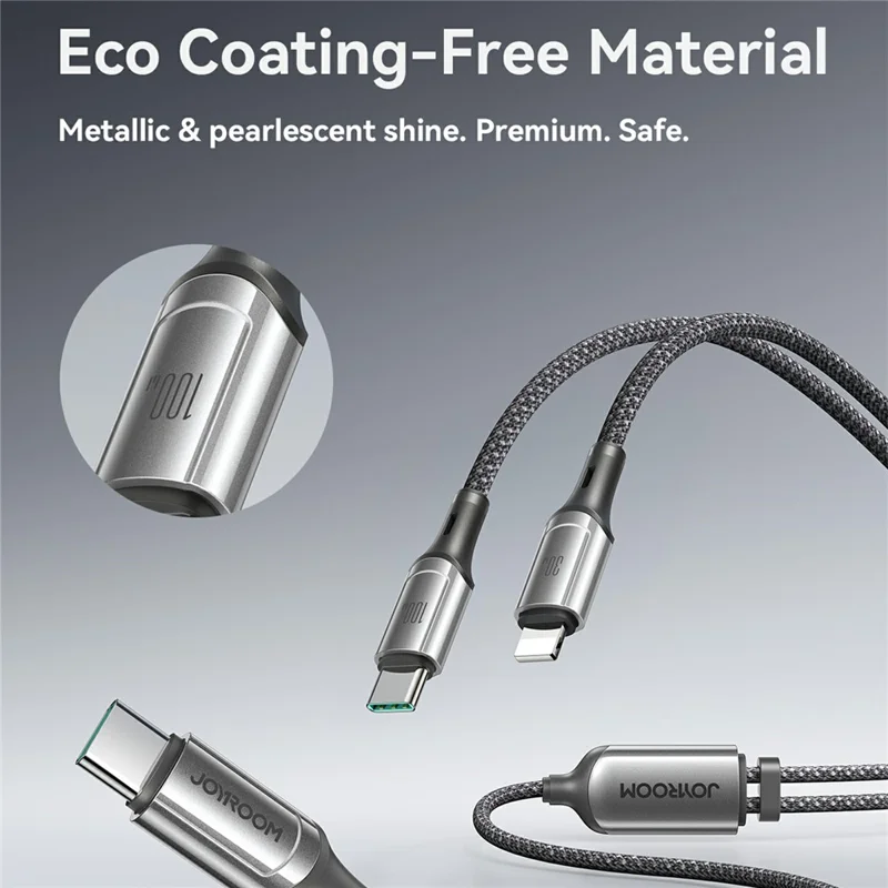 JOYROOM S-A57 1.5m 100W Fast Charging Cable Type-C to Type-C  /  iP Dual Port Data Sync Cord