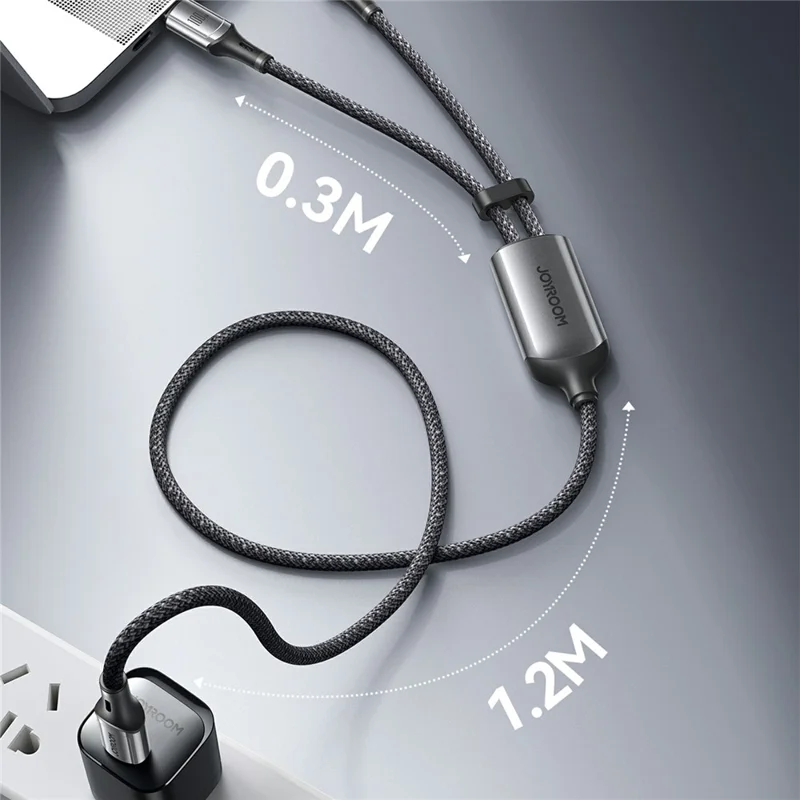 JOYROOM S-A57 1.5m 100W Fast Charging Cable Type-C to Type-C  /  iP Dual Port Data Sync Cord