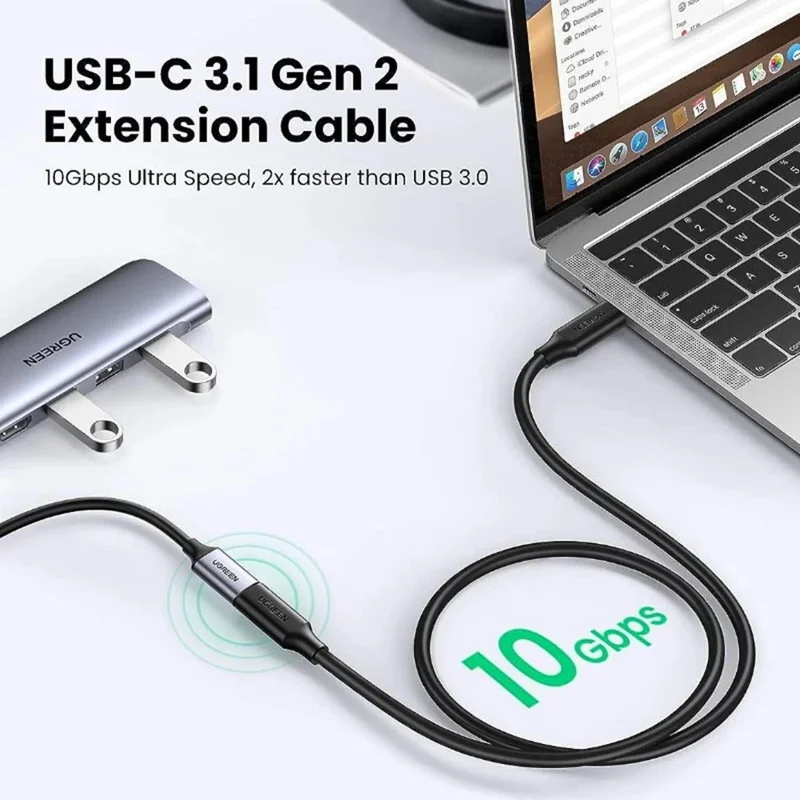 UGREEN 80810 0.5m USB C 3.1 Extension Cable PD 100W Charging Data Cable for Nintendo Switch / Phones, Support 4K 60Hz Gen 2 10Gbps