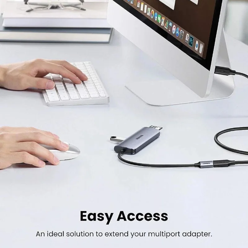 UGREEN 80810 0.5m USB C 3.1 Extension Cable PD 100W Charging Data Cable for Nintendo Switch / Phones, Support 4K 60Hz Gen 2 10Gbps