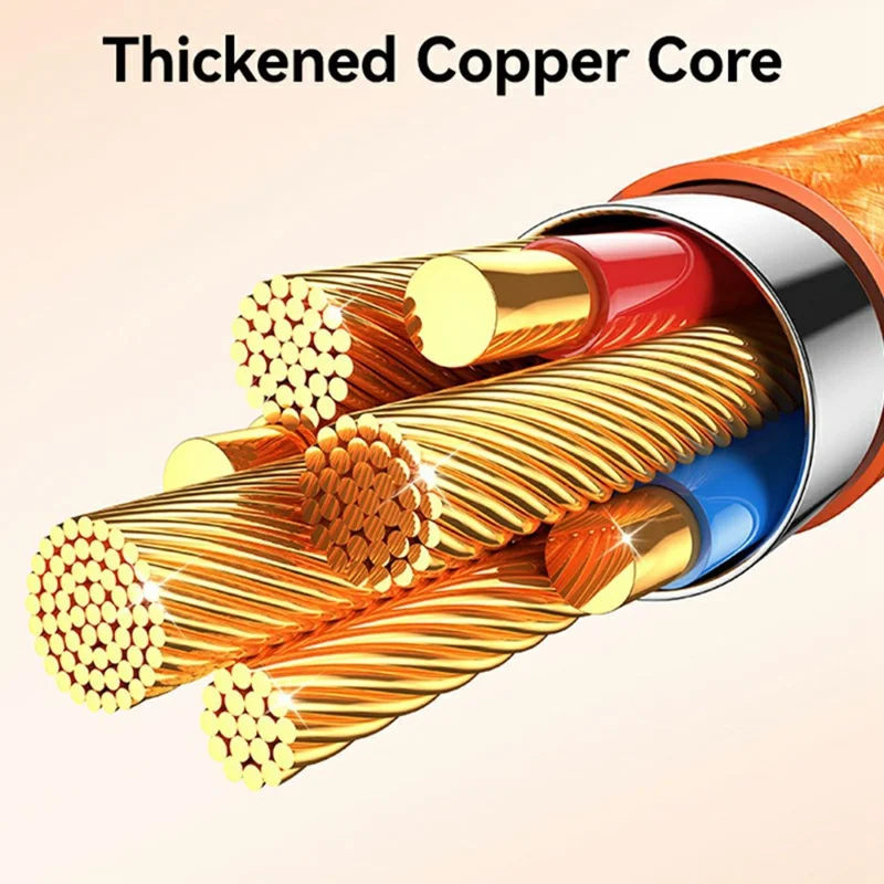 USAMS SJ773 U92 1.2m 60W Type-C to Type-C Cable Fast Charging Data Sync Cord with LED Light - Orange