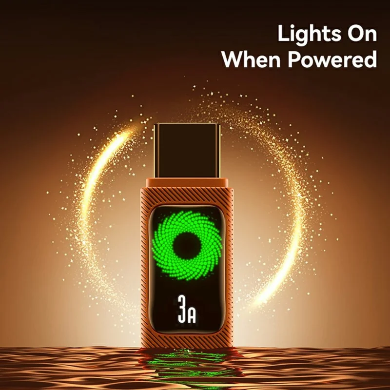 USAMS SJ772 U92 1.2m Type-C Cable 18W Fast Charging USB-A to USB-C Data Transfer Cord with LED Light - Orange