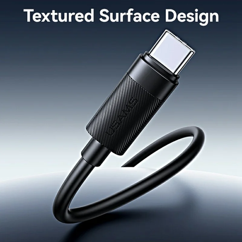 USAMS SJ780 U94 1m PD 60W Fast Charging Cable Type-C to Type-C Data Transfer Cord for Smartphone / Laptop / Tablet