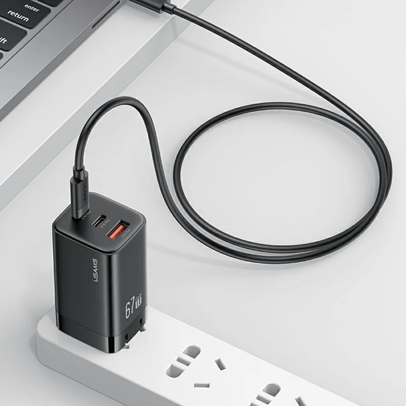 USAMS SJ780 U94 1m PD 60W Fast Charging Cable Type-C to Type-C Data Transfer Cord for Smartphone / Laptop / Tablet