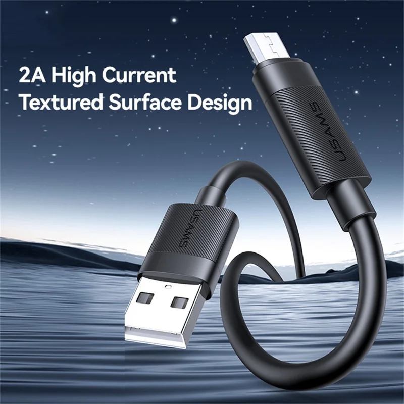 USAMS SJ779 U94 1m USB-A to Micro USB 2A 18W Fast Charging Cable Data Sync Cord for Android Phones
