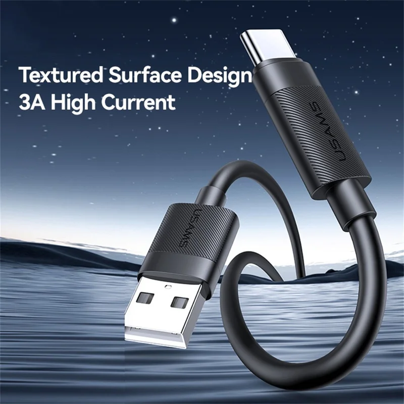USAMS SJ777 U94 3A 18W USB-A to Type-C Fast Charging Cable Data Transfer Cord for Phones / Tablets