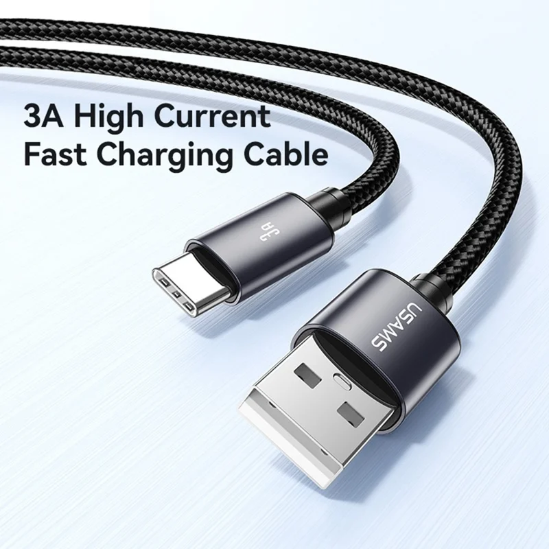 USAMS SJ767 U91 Type-C Cable 3A Fast Charging Data Cable 1m / 18W Quick Charge Aluminum Alloy