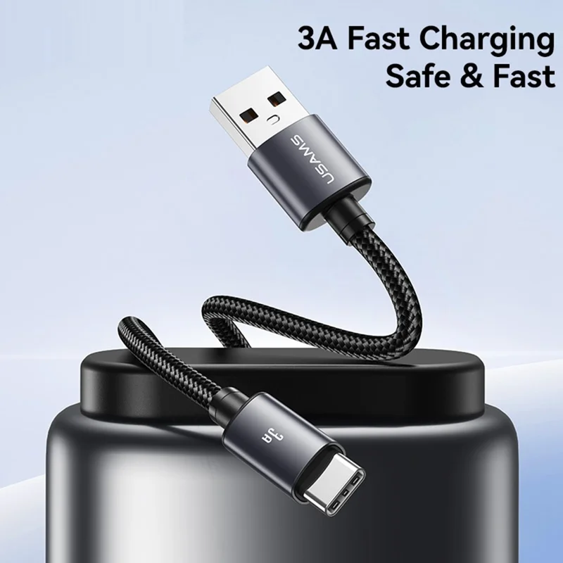 USAMS SJ767 U91 Type-C Cable 3A Fast Charging Data Cable 1m / 18W Quick Charge Aluminum Alloy