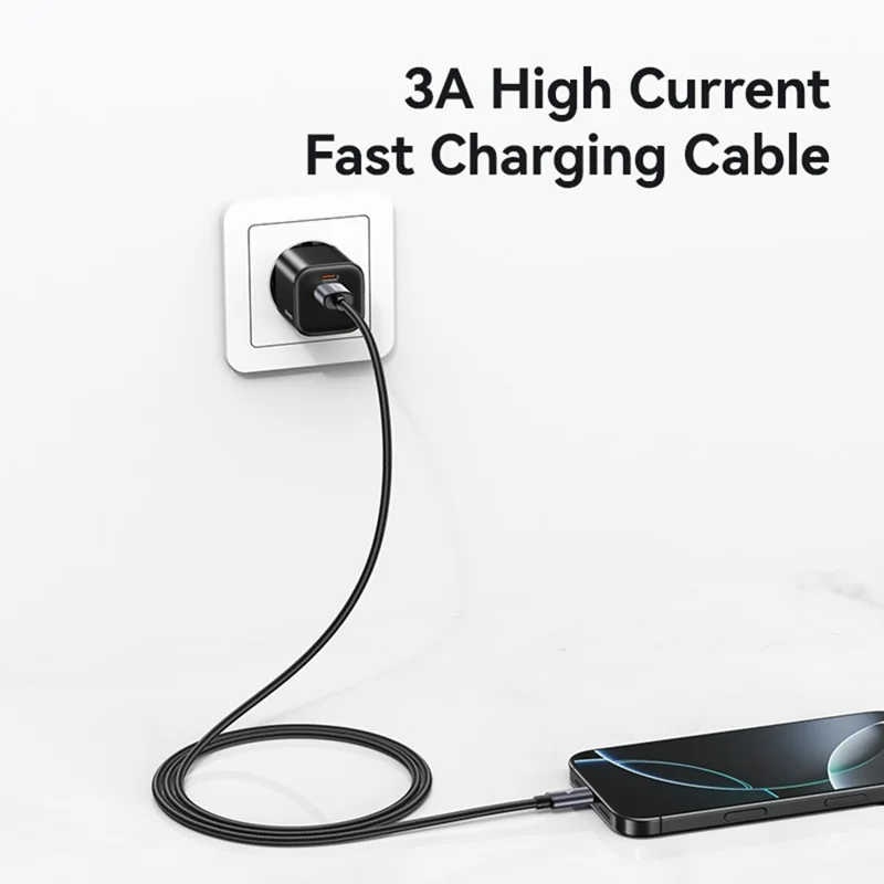 USAMS SJ767 U91 Type-C Cable 3A Fast Charging Data Cable 1m / 18W Quick Charge Aluminum Alloy